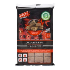 Allume feu 32 cubes bois naturel