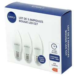 Ampoule e27 470lm simply x3
