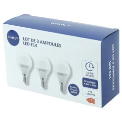 Ampoule e14 470lm simply x3