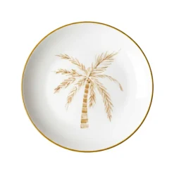 Assiette dessert motif palmier