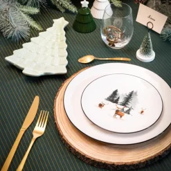 Assiette dessert noel cerf
