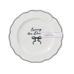 Assiette dessert slogan et noeud
