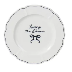 Assiette dessert slogan et noeud