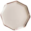 Assiette hexagone x6 rose go