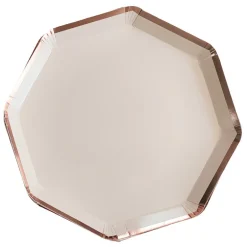 Assiette hexagone x6 rose go