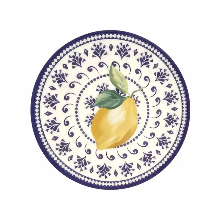 Assiette plastique d20cm citron