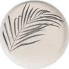 Assiette plate motif feuillage d
