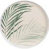 Assiette plate motif feuillage d