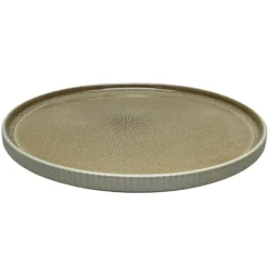 Assiette plate reactive marron