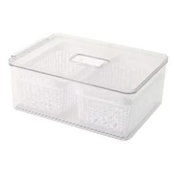 Bac rang frigo 2 panieres noir