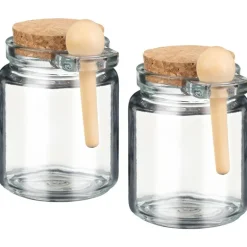 Bocal avec cuillere x2
