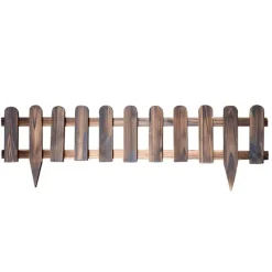 Bordure en bois brule 120 x 30cm