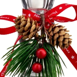 Bougeoir en verre decor noel