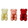 Bougie ourson en rose 9.5cm