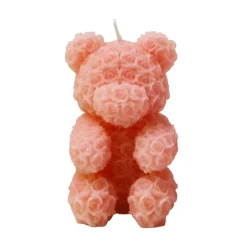 Bougie ourson en rose 9.5cm
