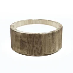 Bougie pot en bois forme bol