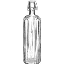 Bouteille transparente striee