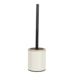Brosse wc beige bordure bois