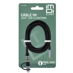 Cable renforce 1m - 2en 1 jack