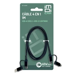 Cable renforce 1m - 4 en 1 usb