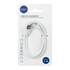 Cable usb a to lightning 1 m