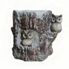 Cache pot tronc avec hiboux