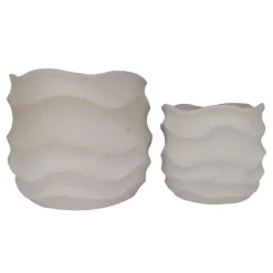 Cache-pot vague x2 blanc