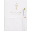 Cahier et stylo dore