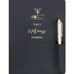 Cahier et stylo dore