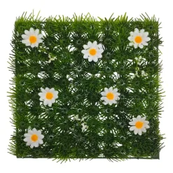 Carre gazon & fleur jne/blc 25x2