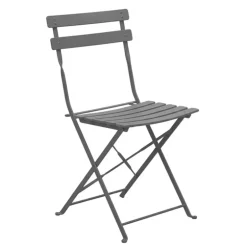 Chaise en metal gris mat
