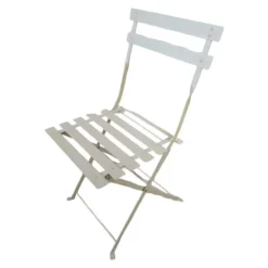 Chaise en metal lisa blanc casse