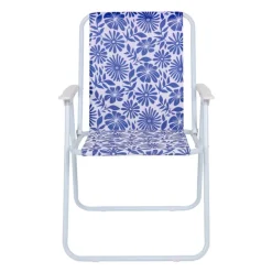 Chaise pliante printee bleue