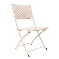 Chaise pliante tressee beige