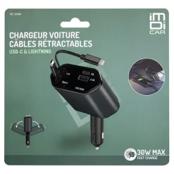 Chargeur voiture cables retract