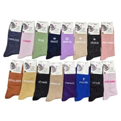 Chaussettes a paillettes/message