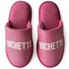 Chaussons message paillettes