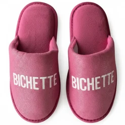 Chaussons message paillettes