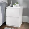 Chevet 2 tiroirs blanc mat