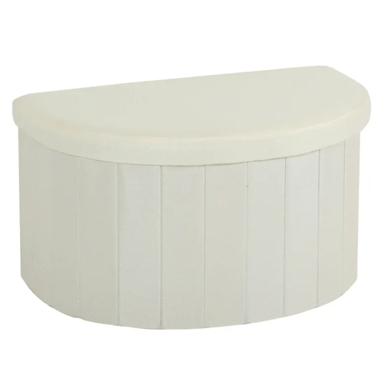 Coffre rangement demi lune creme