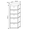 Colonne 5 tiroirs tissu gris