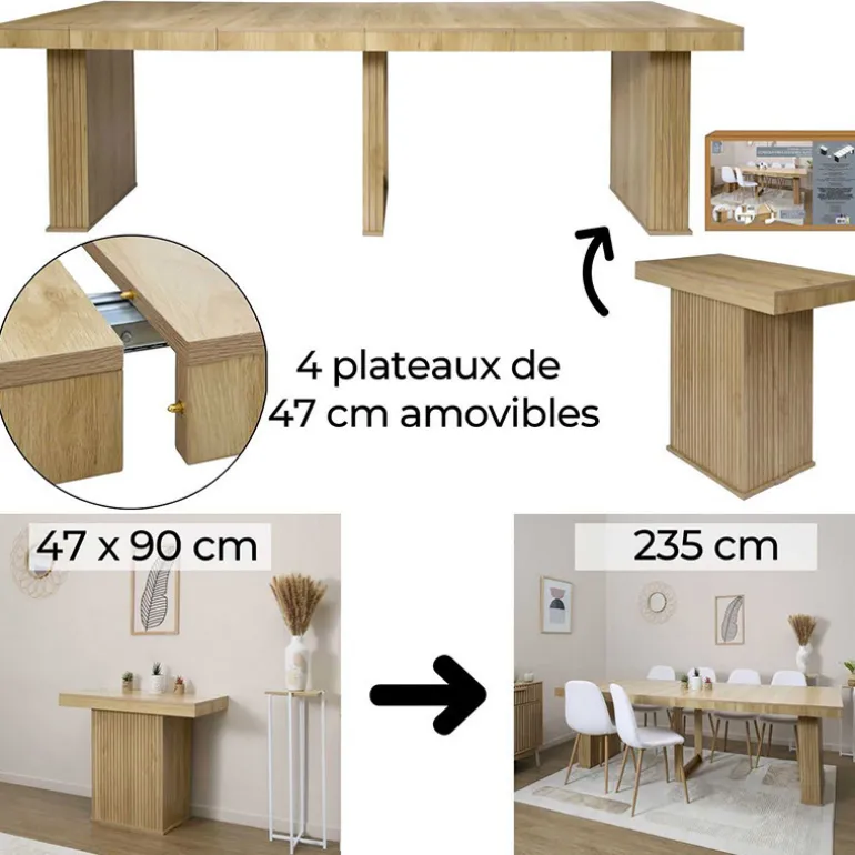 Console extensible en table