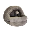 Corbeille chat hutte grise