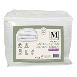 Couette 240x220 blanche anti-aca