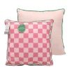 Coussin a carreaux ass rose/vert