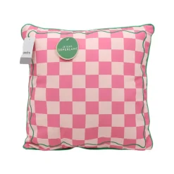 Coussin a carreaux ass rose/vert