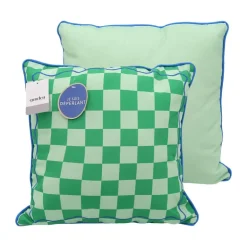 Coussin a carreaux ass rose/vert