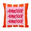 Coussin amour 45x45cm orange