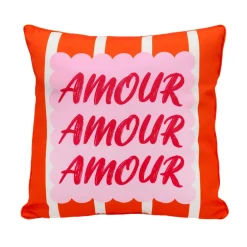 Coussin amour 45x45cm orange