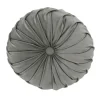 Coussin 30cm rond velours gris